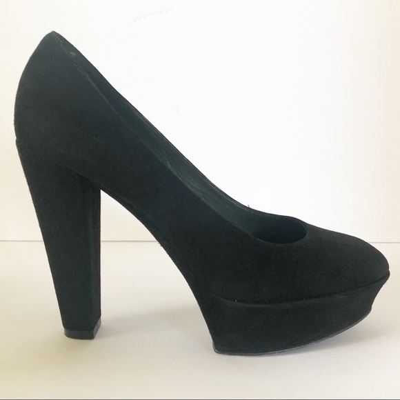 Donna Karan Collection Black Suede Platform Pumps - Picture 5 of 14